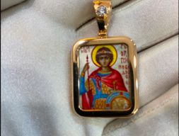 Икона №1 Нательная Икона Георгий Победоносец Золото 585
